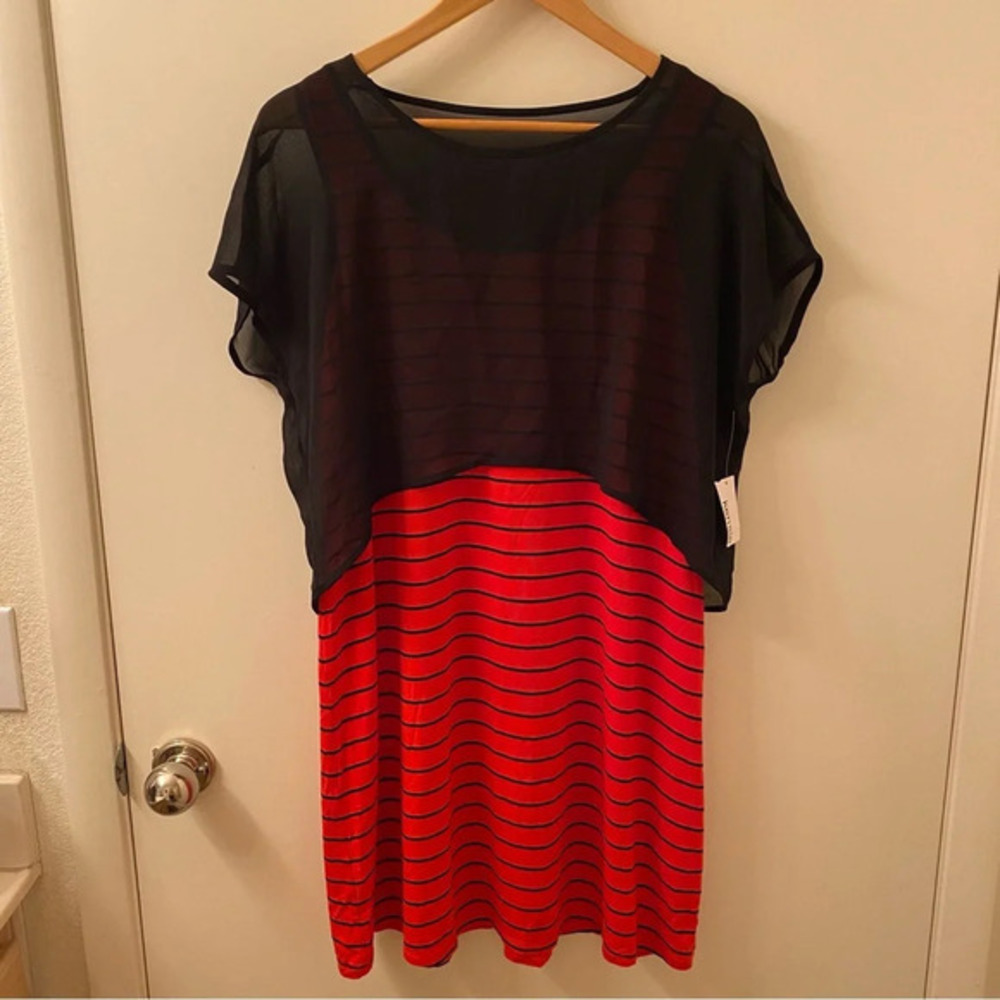 NWT Mini Red, Black Stripes Y2K Style Kensie Dress Small - Picture 2 of 9